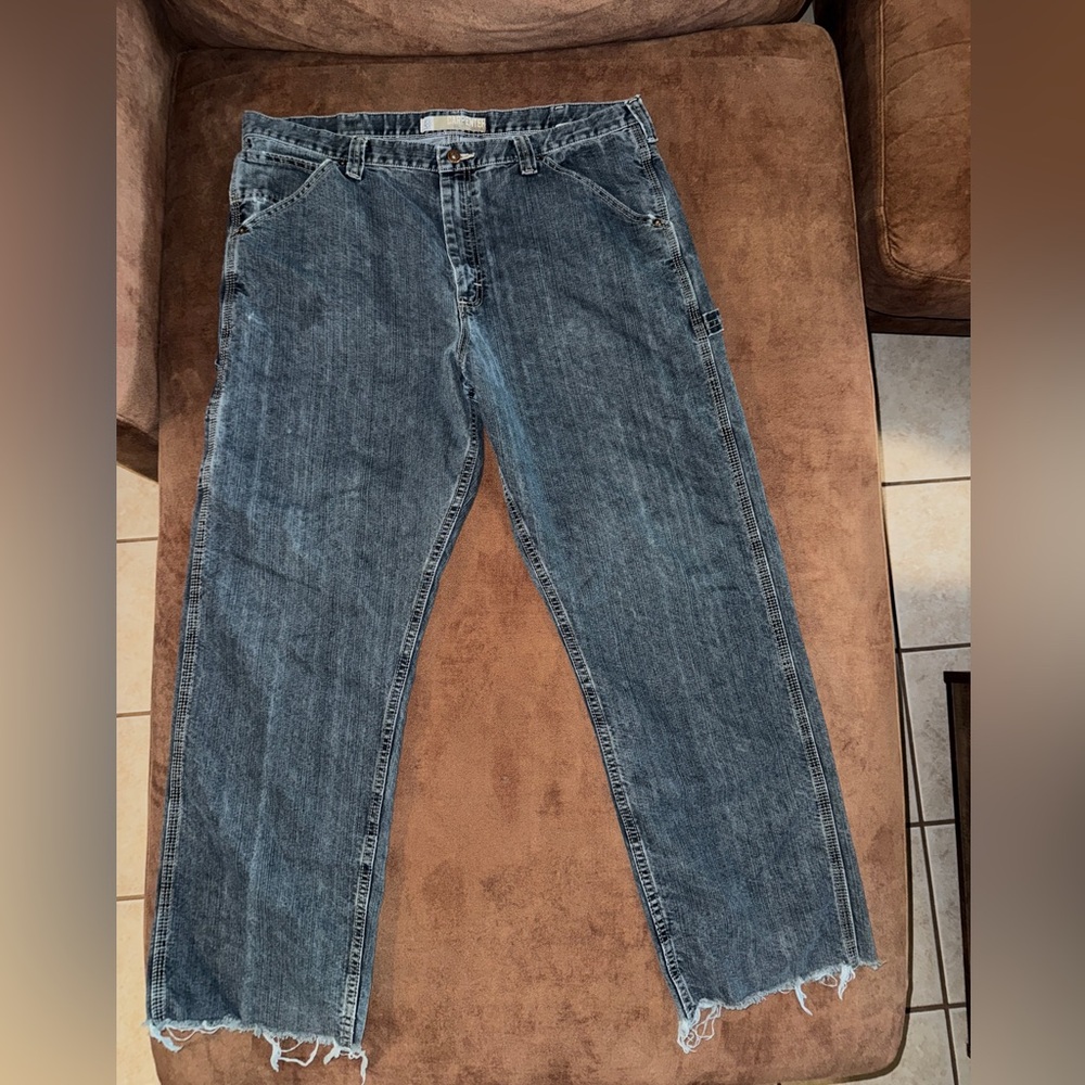 Lee Relaxed Fit Distressed Blue Jeans